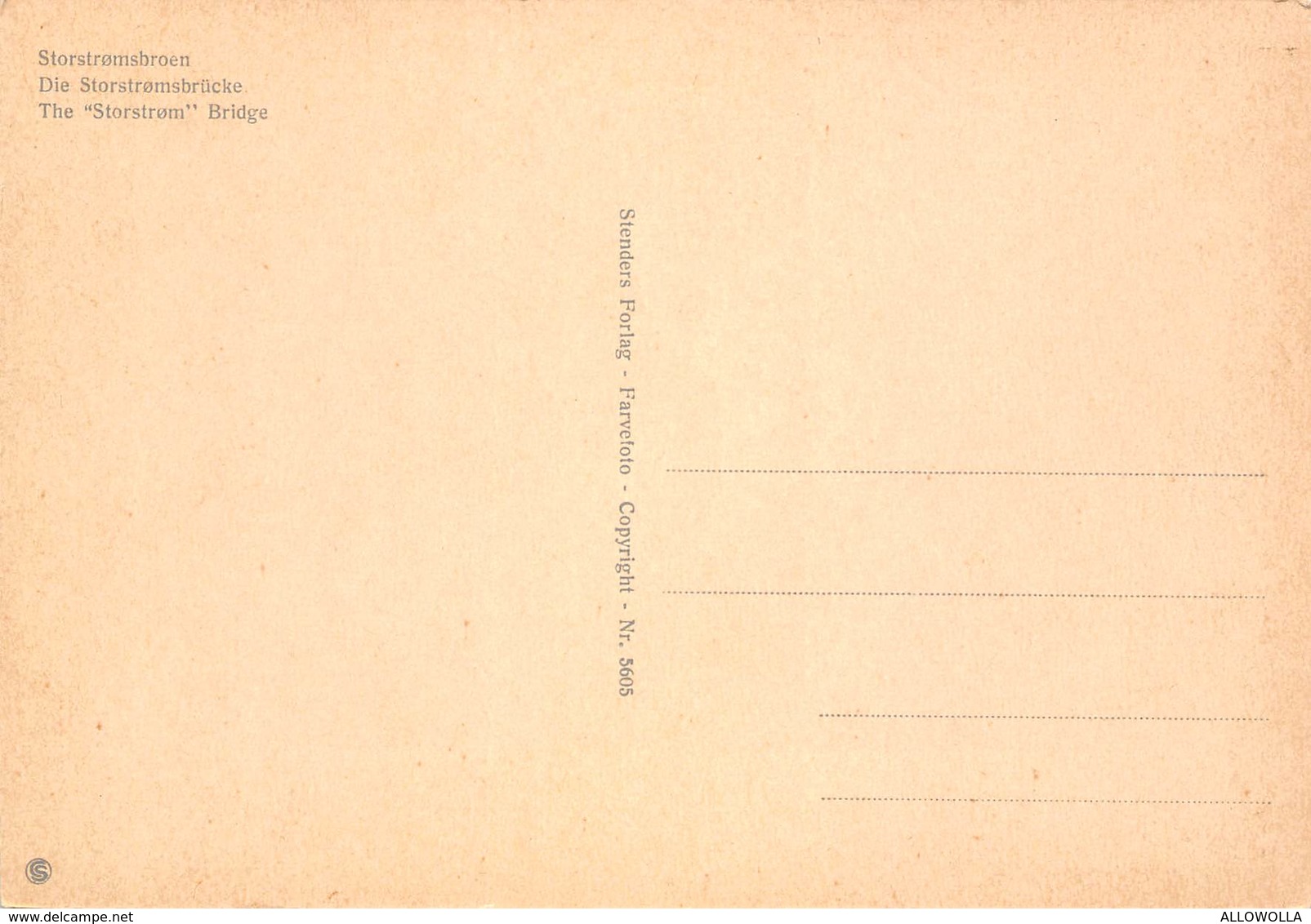 4706" THE STORSTROM BRIDGE " PONTE STRADALE E FERROVIARIO-CART. POST. OR. NON SPED. - Danimarca