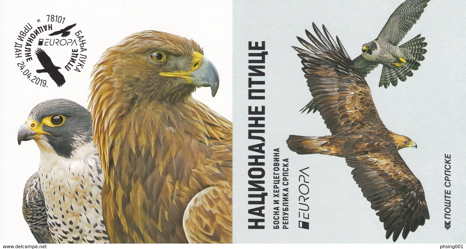 Bosnia Serbia 2019 Europa CEPT National Birds Fauna Eagles Falcon Aquila Chrysaetos Falco Peregrinus Booklet MNH - 2019