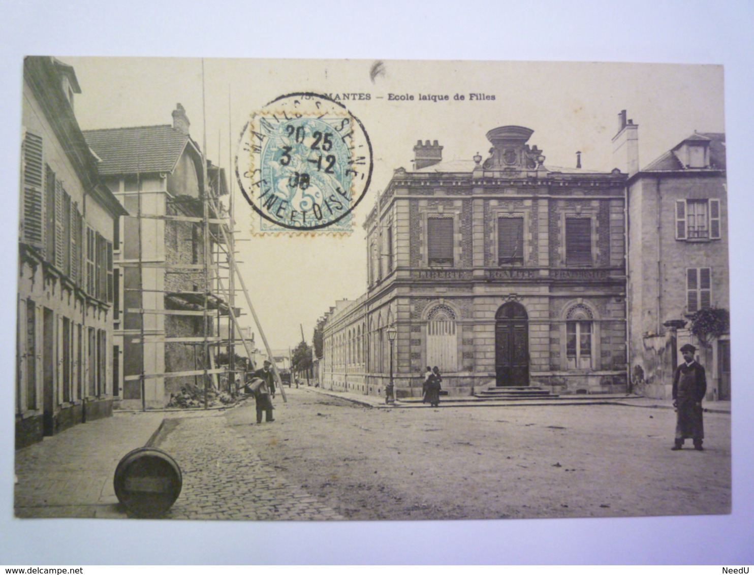 GP 2019 - 1711  MANTES  (Yvelines)  :  Ecole Laïque De FILLES   1906   XXX - Mantes La Jolie