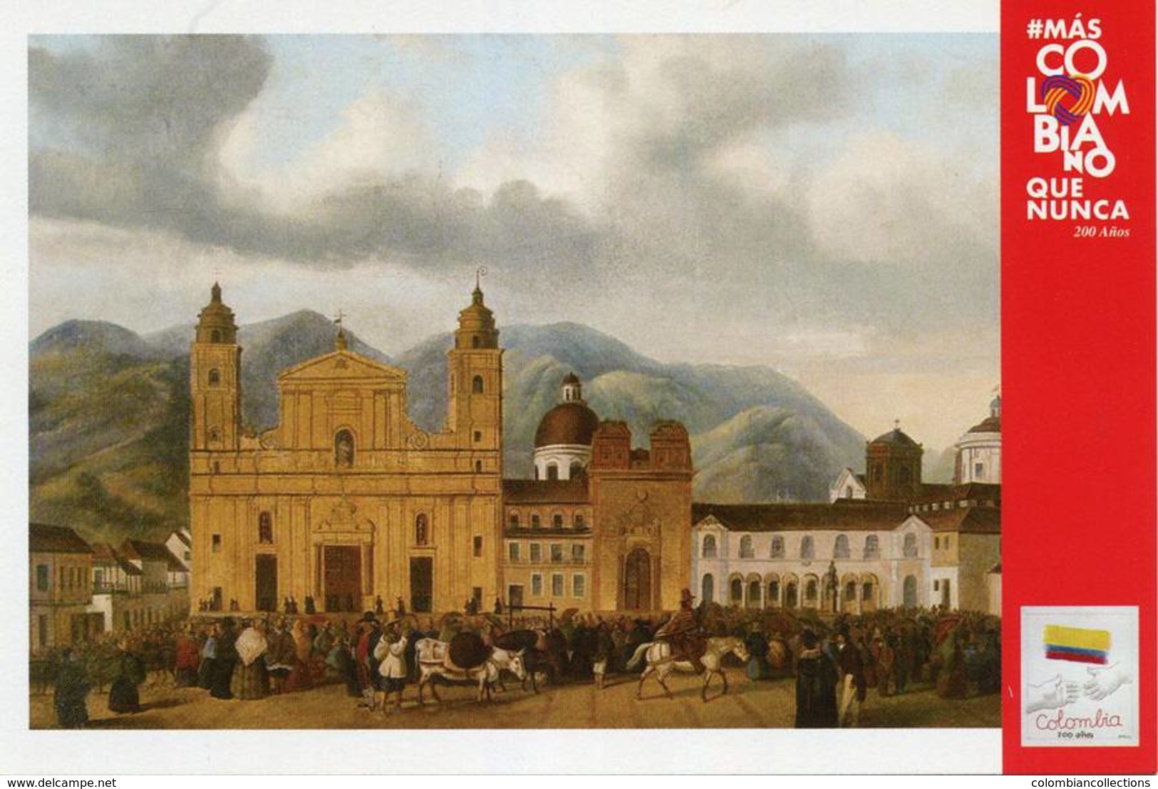 Lote PEP1349, Colombia, 2019, Entero Postal, Postcard, Historia, History, Santa Fe De Bogota, Horse, Church, Mountain - Colombia