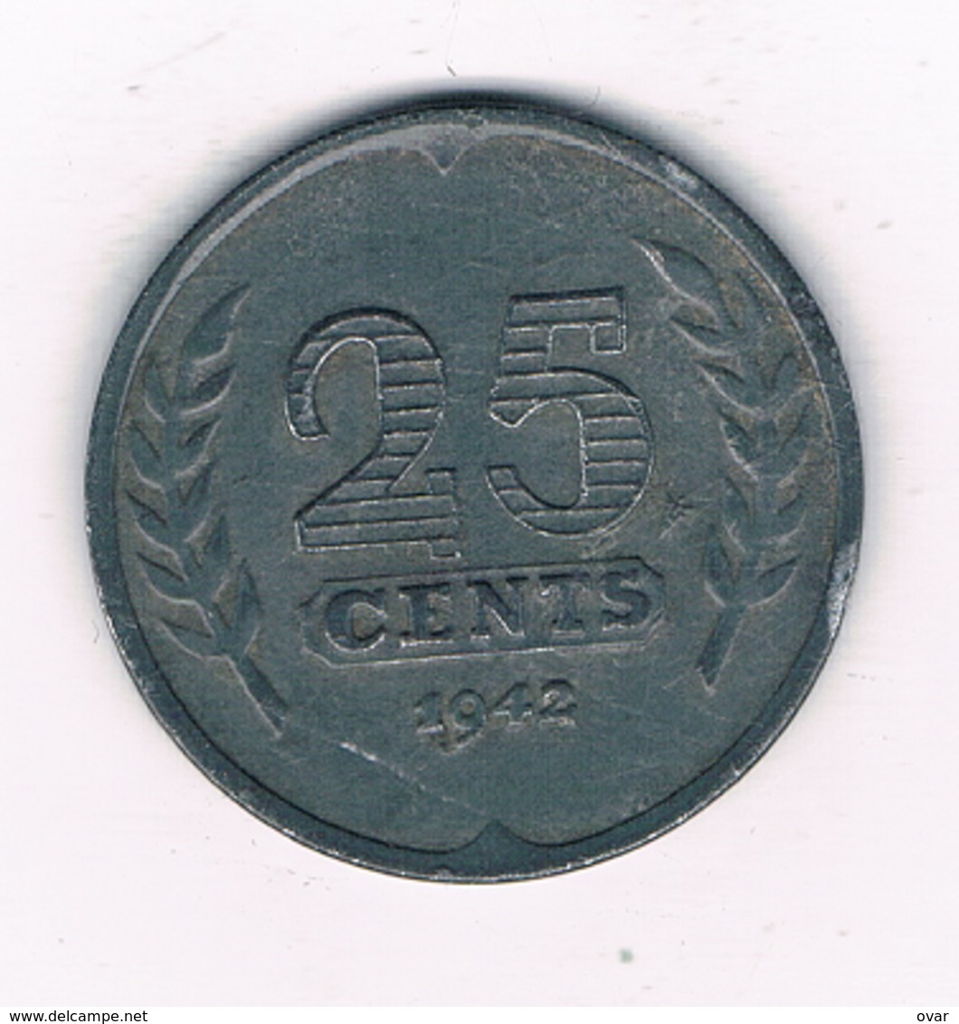 25 CENTS  1942 NEDERLAND /7025/ - 25 Cent