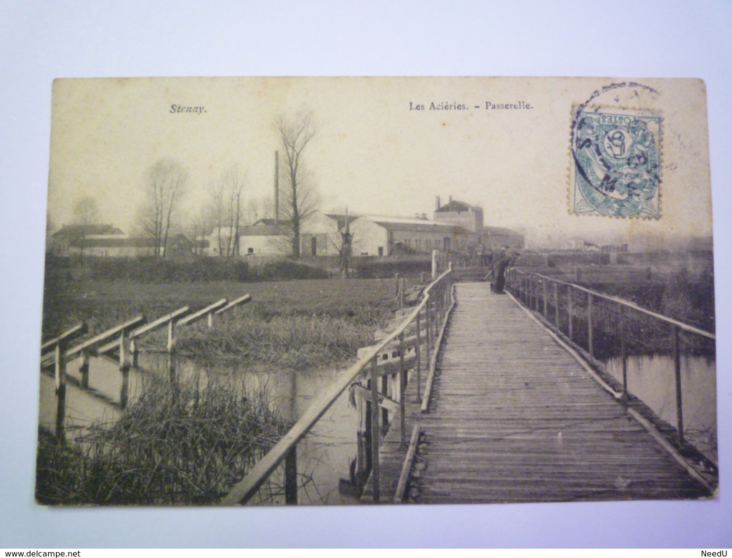 GP 2019 - 1723  STENAY  (Meuse)  :  Les Aciéries  -  Passerelle   1908  XXX - Stenay