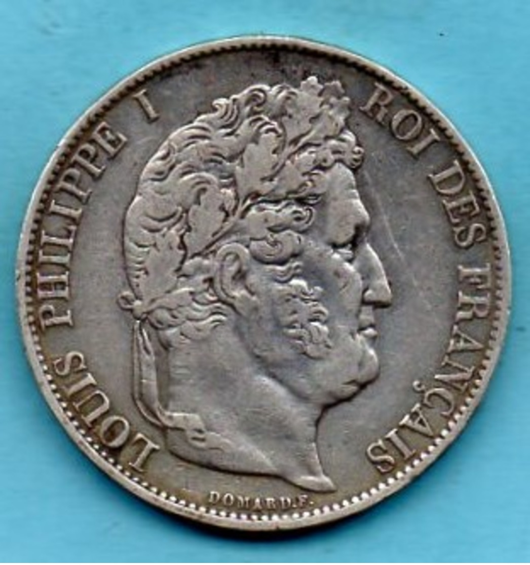 FRANCE  5 Francs  1845 W  Silver  LOUIS PHILIPPE I - Autres & Non Classés