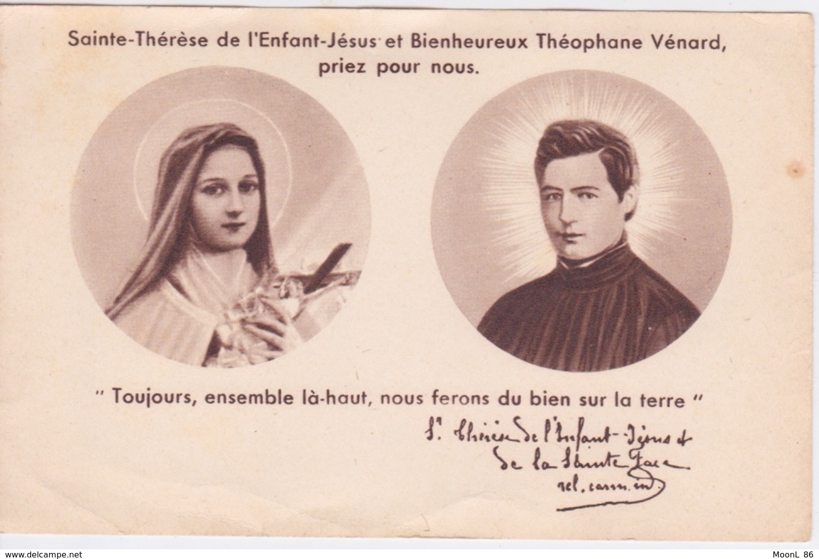 IMAGE PIEUSE - CANIVET -  Image RELIGIEUSE -  STE THERESE DE L'ENFANT JESUS ET BIENHEUREUX THEOPHANE VENARD - Images Religieuses