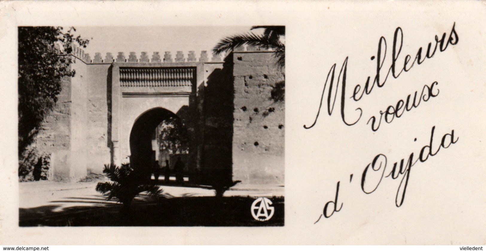 OUJDA (Maroc) - 2 Petites Cartes De Voeux  De 1950 - Bon état - 2 Scans - Other & Unclassified