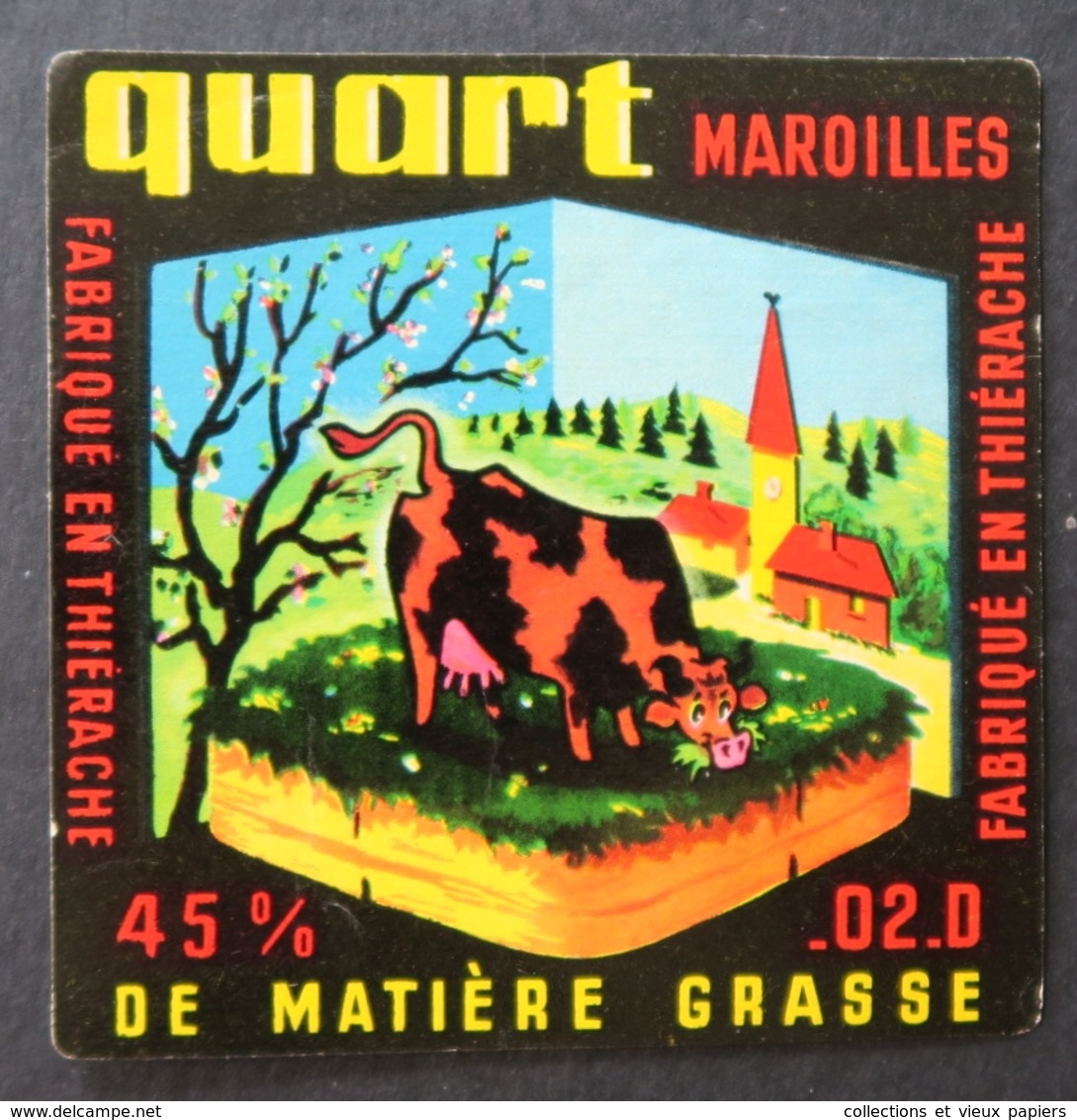 étiquette Fromage Quart Maroilles 45% Thiérache Cheese Label 14 - Quesos