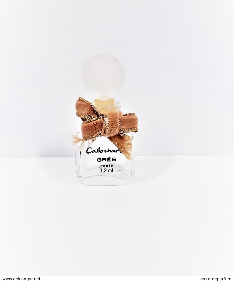 Miniatures De Parfum  CABOCHARD De GRÈS  3.2 Ml  Bouchon Verre  + Nœud Velours Gris Hauteur Totale 5 Cm - Miniatures Womens' Fragrances (without Box)