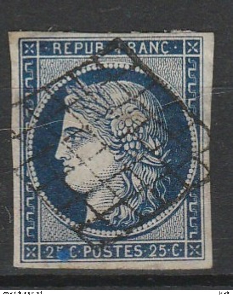 FRANCE CERES 1850 YT N° 4 Obl. GRILLE - 1849-1850 Ceres