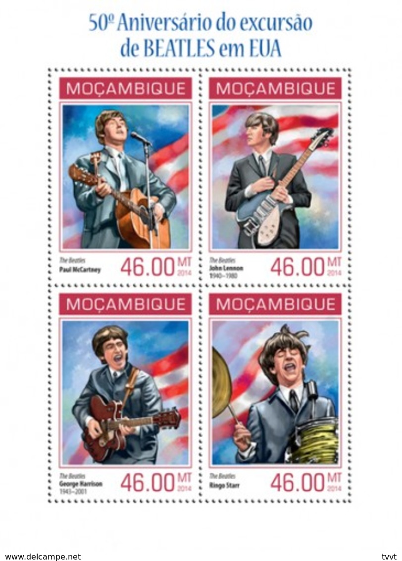 Mozambique, 2014. [moz14108] The Beatles Tour In The USA (s\+block) - Zangers