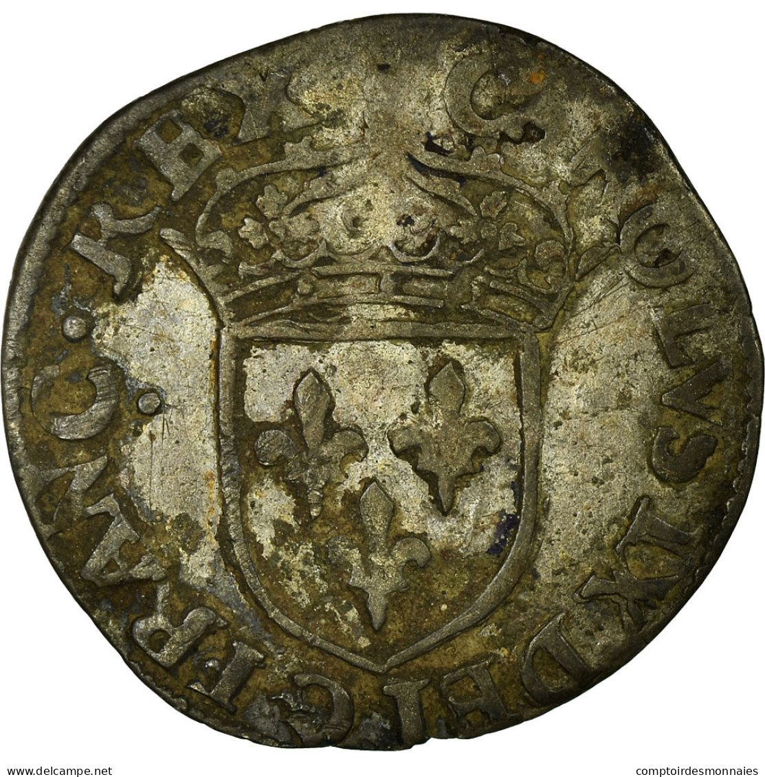 Monnaie, France, Charles IX, Sol Parisis, 1567, Paris, TB+, Argent, Sombart:4460 - 1560-1574 Karel I