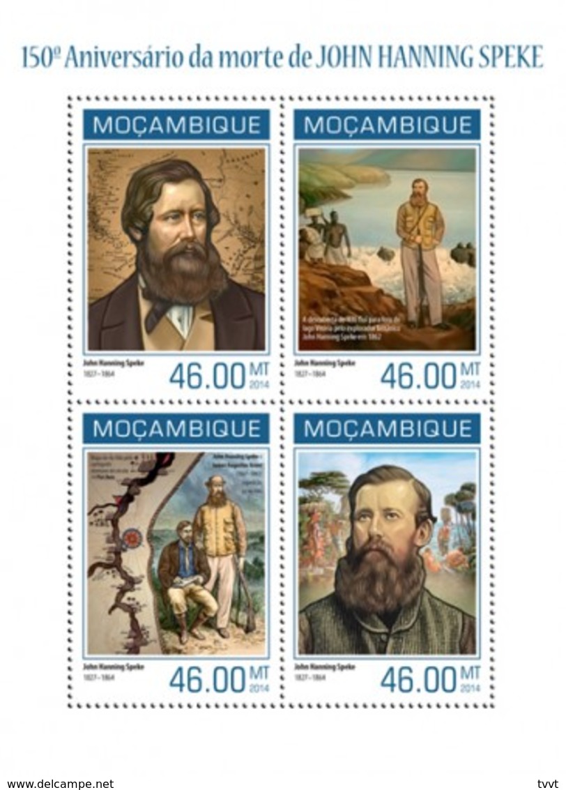 Mozambique, 2014. [moz14121] John Hanning Speke (s\+block) - Explorers