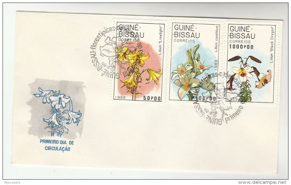 1989 GUINEA BISSAU  FDC Stamps LILY FLOWERS Flower Cover Guine - Other & Unclassified