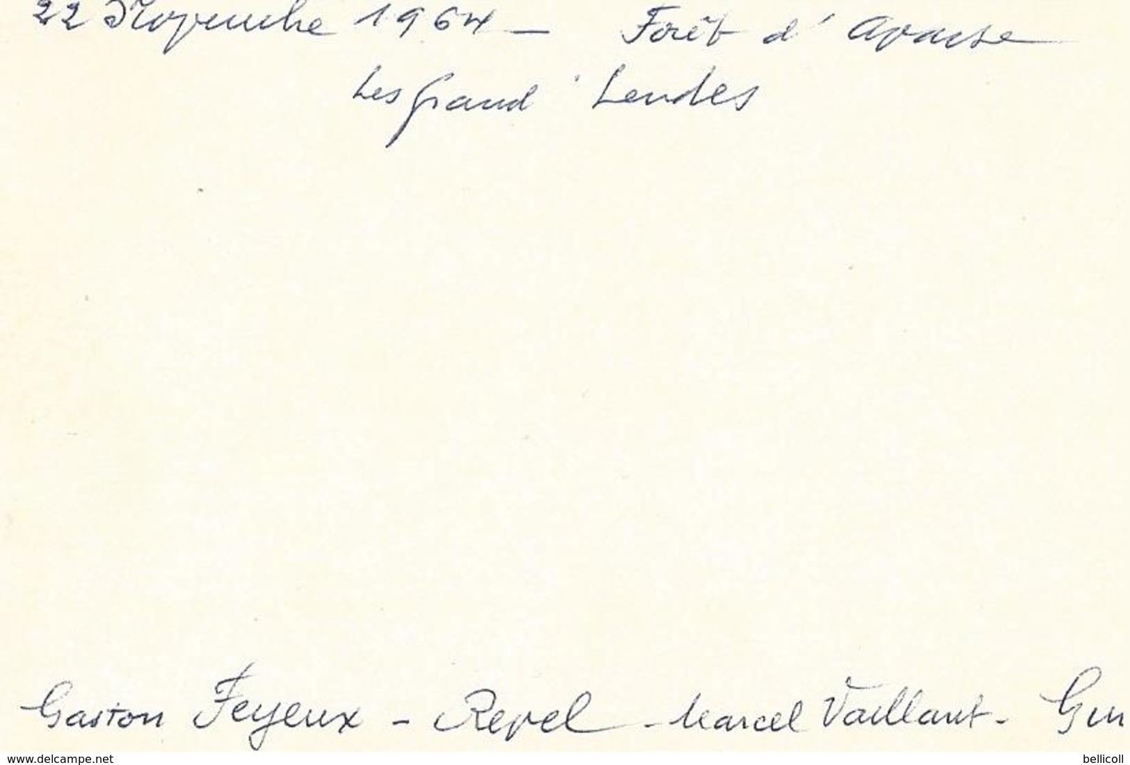 71  AVAISE - Forêt D'Avaise   CHASSE   Les Grands Lendes  22 Novembre 1964  (Gaston Feyeux Revel Marcel Vaillant Guinet) - Autres & Non Classés