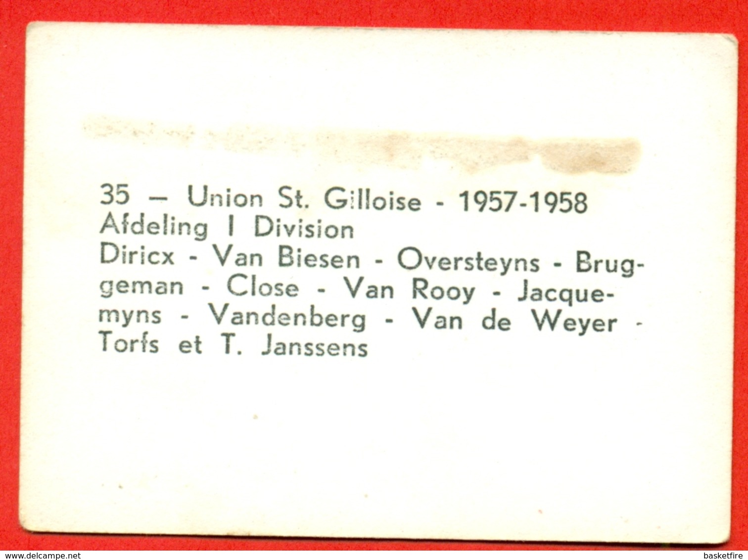 Union St. Gilloise - 1957-1958 - Afdeling I Division - Fotochromo 7 X 5 Cm - Autres & Non Classés