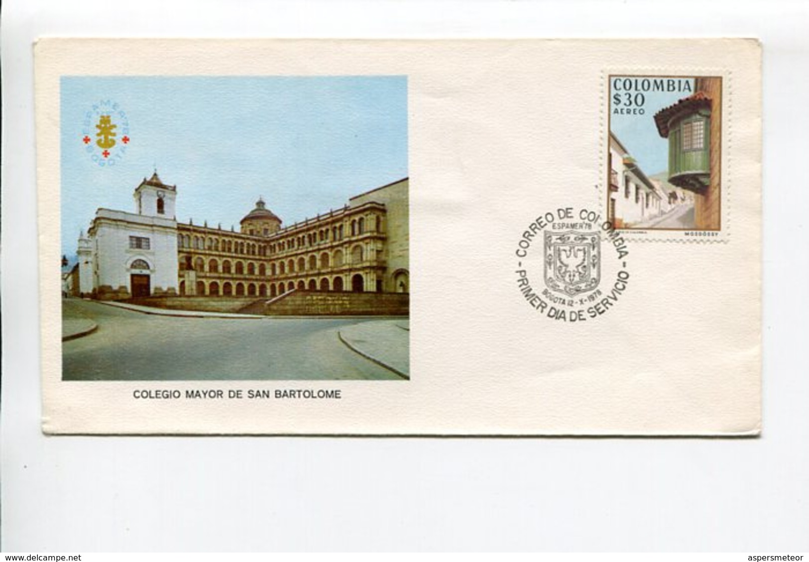 COLEGIO MAYOR DE SAN BARTOLOME. COLOMBIA AÑO 1978 SOBRE PRIMER DIA ENVELOPE FDC - LILHU - Other & Unclassified