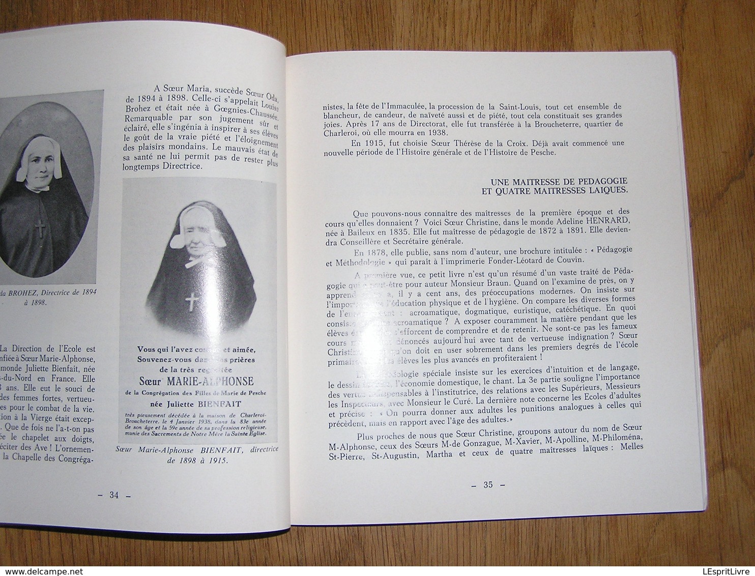 L' ECOLE NORMALE DE PESCHE 1869 1969 Régionalisme Couvin Bruly de Pesche Hitler Pensionnat Filles Religieuse Couvent