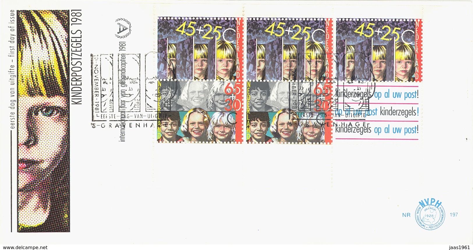 NETHERLANDS. FDC CHILDREN STAMPS. 1981 - FDC