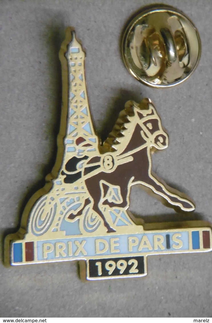 Pin's - Animaux - CHEVAL - PRIX DE PARIS - PMU TURF - TROT Attelé - HORSES - SULKY - TOUR EIFFEL - Animals