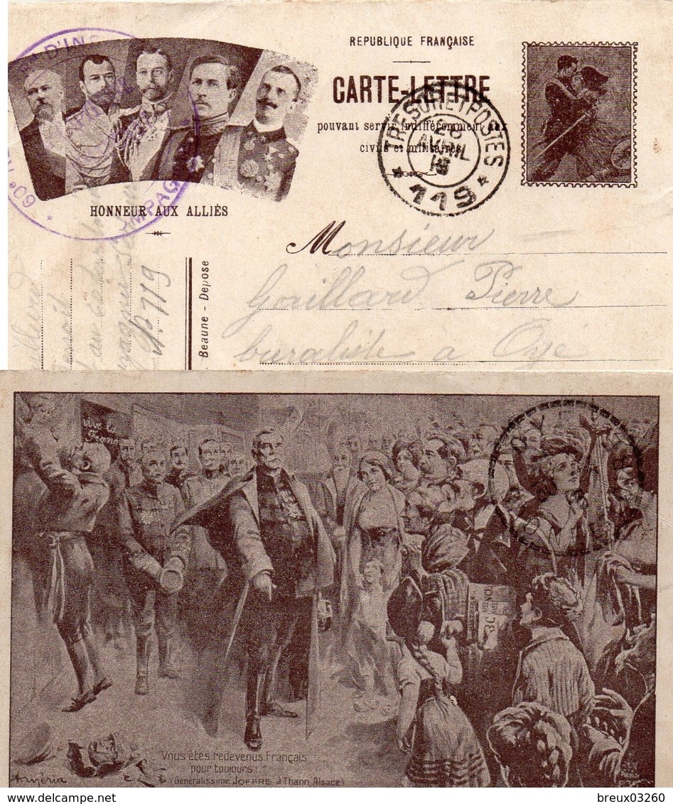 CL-  " Honneur Aux Alliés " -  T Et P *119*- - 1914-18