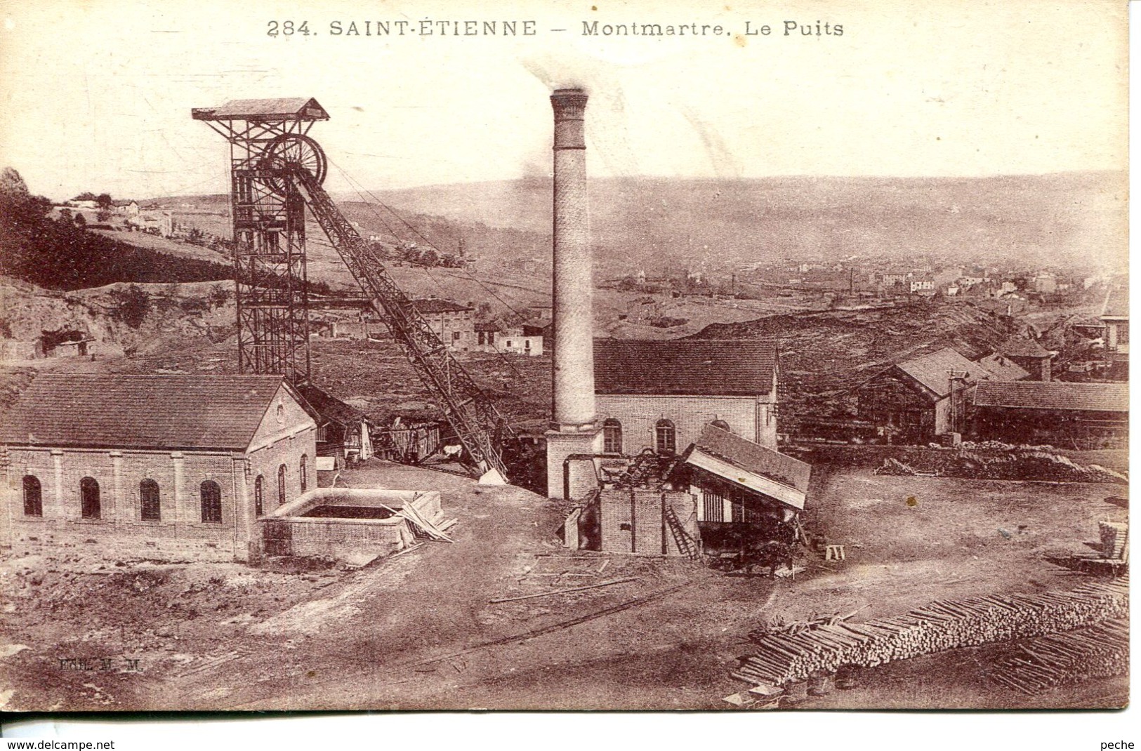 N°74363 -cpa Saint Etienne -Montmartre, Le Puits- - Mines