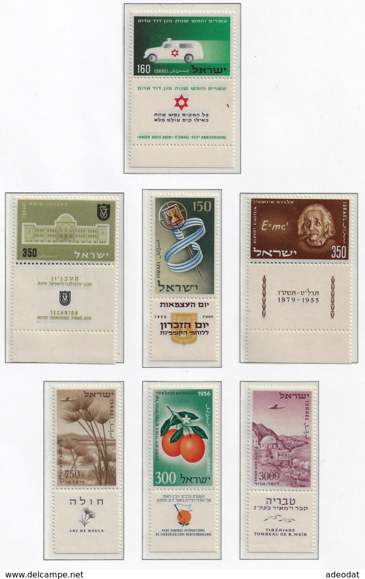 ISRAEL 1955-57 SCOTT MINT 104,117-121,124-129,132.C15,C17 - Unused Stamps (with Tabs)