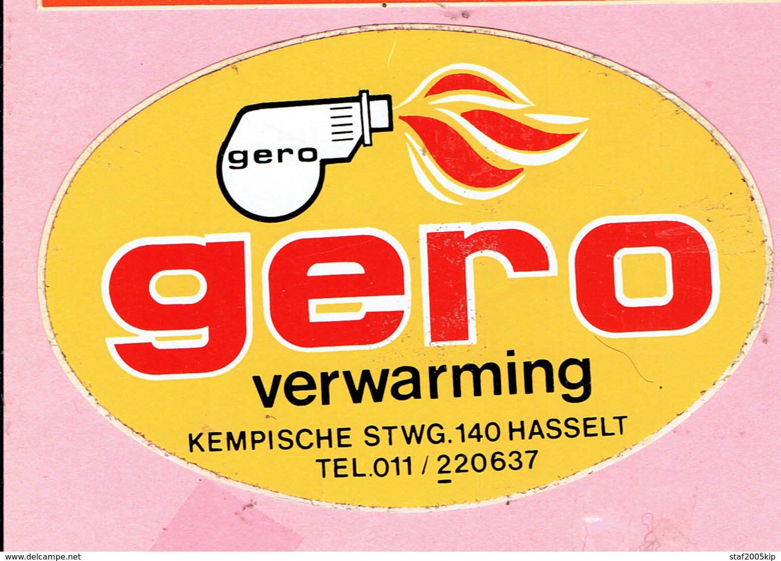 Sticker - GERO Verwarming - Kempische Steenweg Hasselt - Autocollants