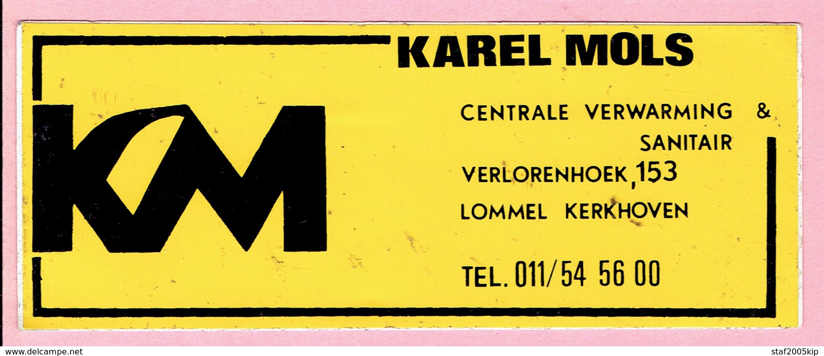 Sticker - KAREL MOLS - C.V. & Sanitair - Verlorenhoek Lommel Kerkhoven - Autocollants