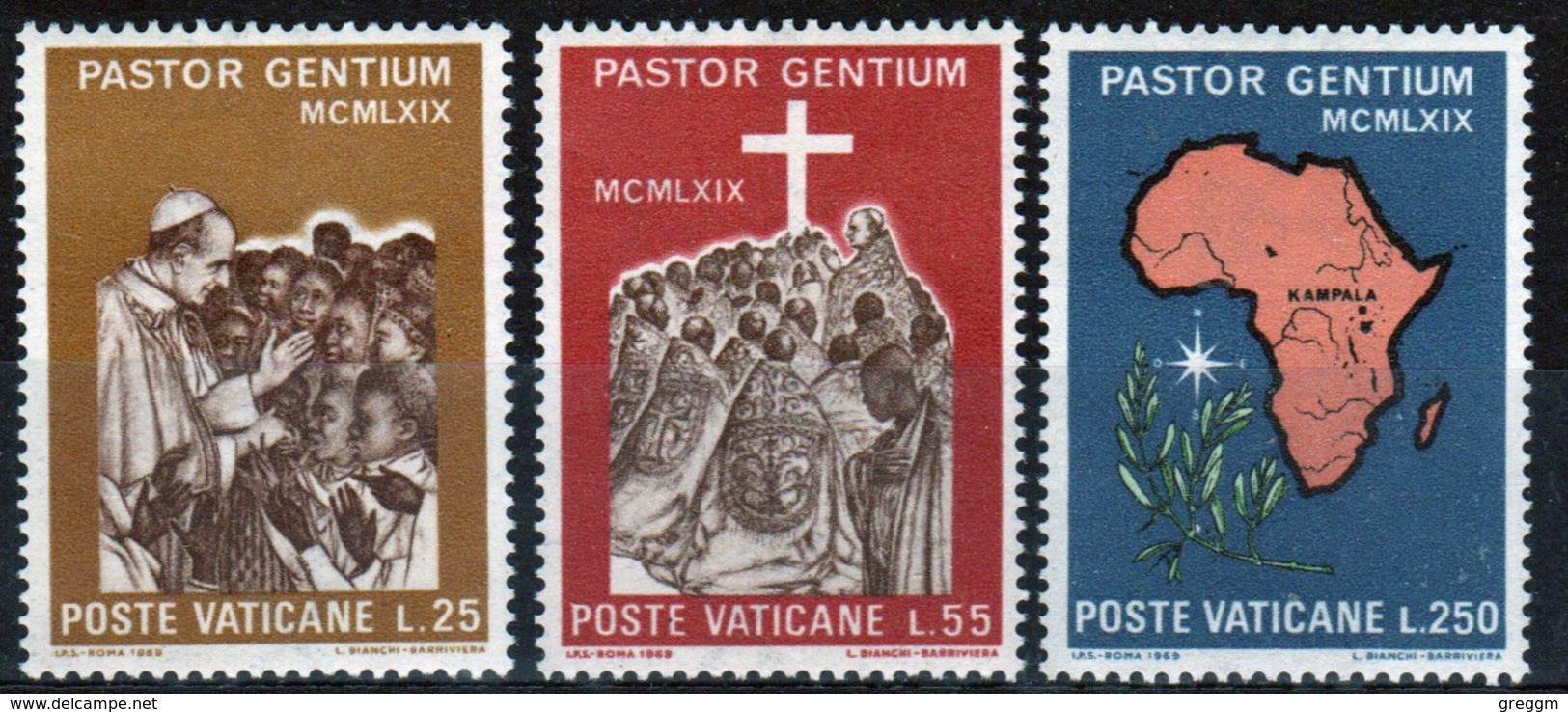 Vatican 1969 Complete Set Of Stamps Celebrating Pope Paul's Visit To Uganda. - Unused Stamps