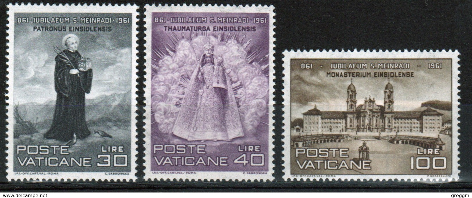 Vatican 1961 Complete Set Of Stamps Celebrating 11th Death Centenary Of St Meinrad. - Unused Stamps