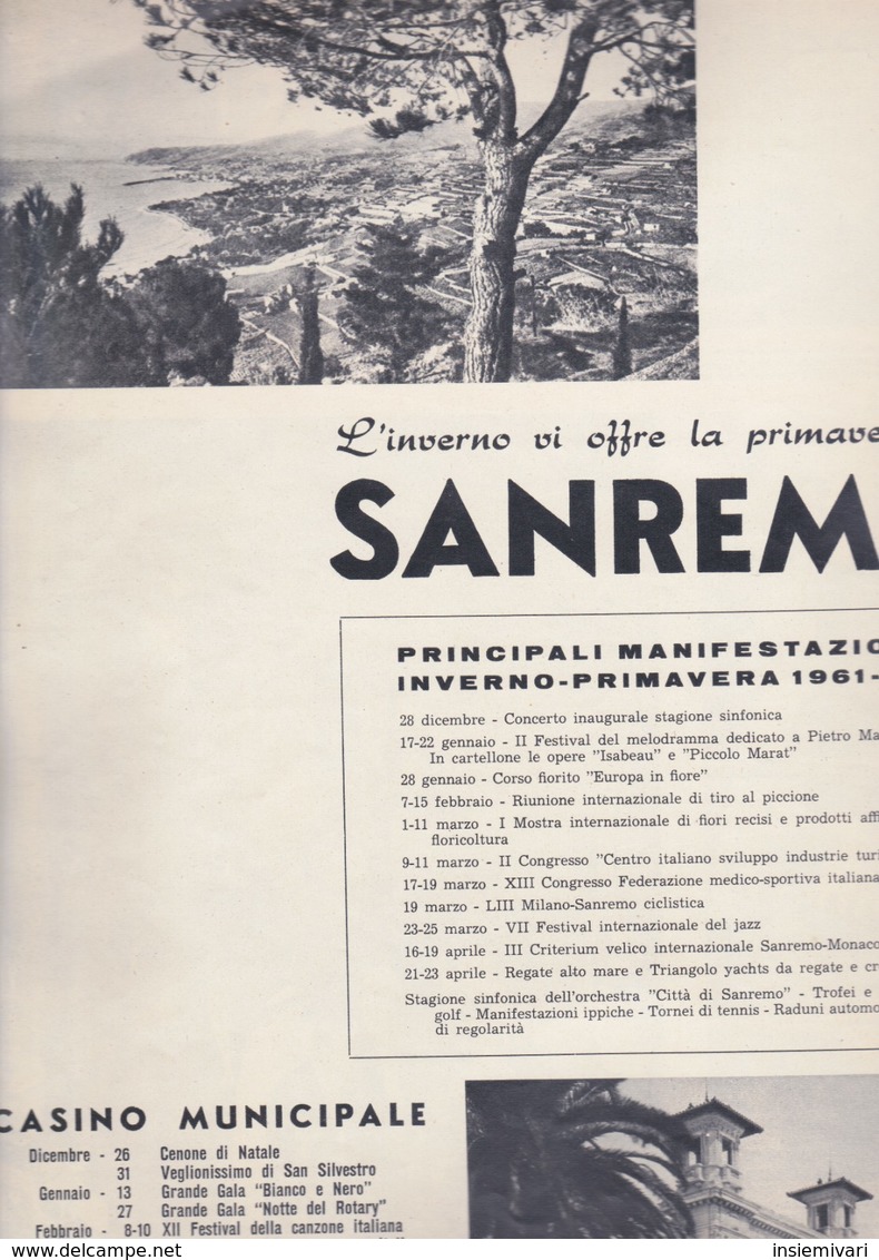 (pagine-pages)PUBBLICITA' SANREMO  Tempo1961. - Altri & Non Classificati