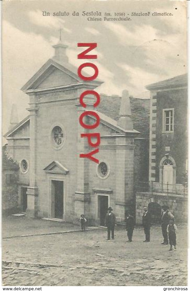 Sestola, Modena, 14.7.1908, Un Saluto. Stazione Climatica Estiva Ed Invernale, Chiesa Parrocchiale. - Modena