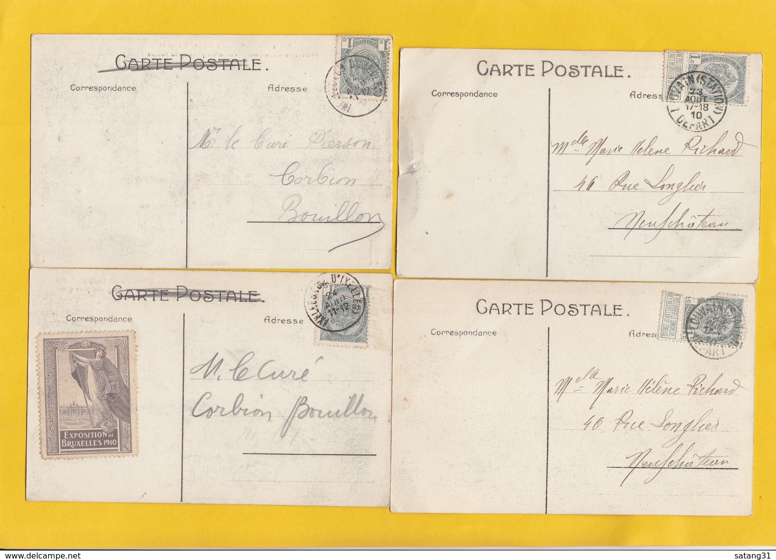 EXPOSITION INTERNATIONALE DE 1910,L'INCENDIE DES 14-15 AOUT.4 CARTES. - Weltausstellungen