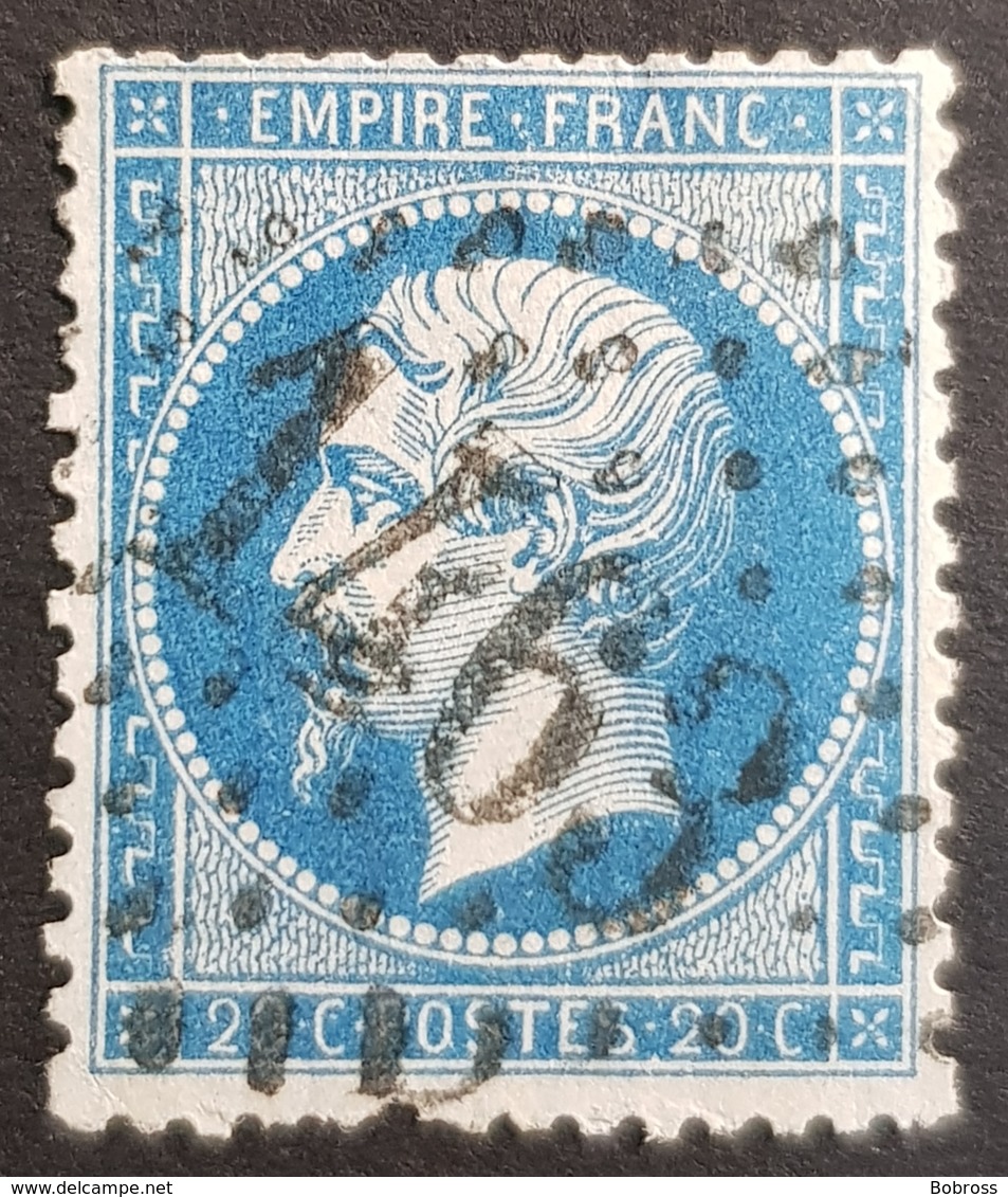 1862, Emperor Napoléon Lll, 20c, Bleu, Empire Française, France - 1862 Napoléon III