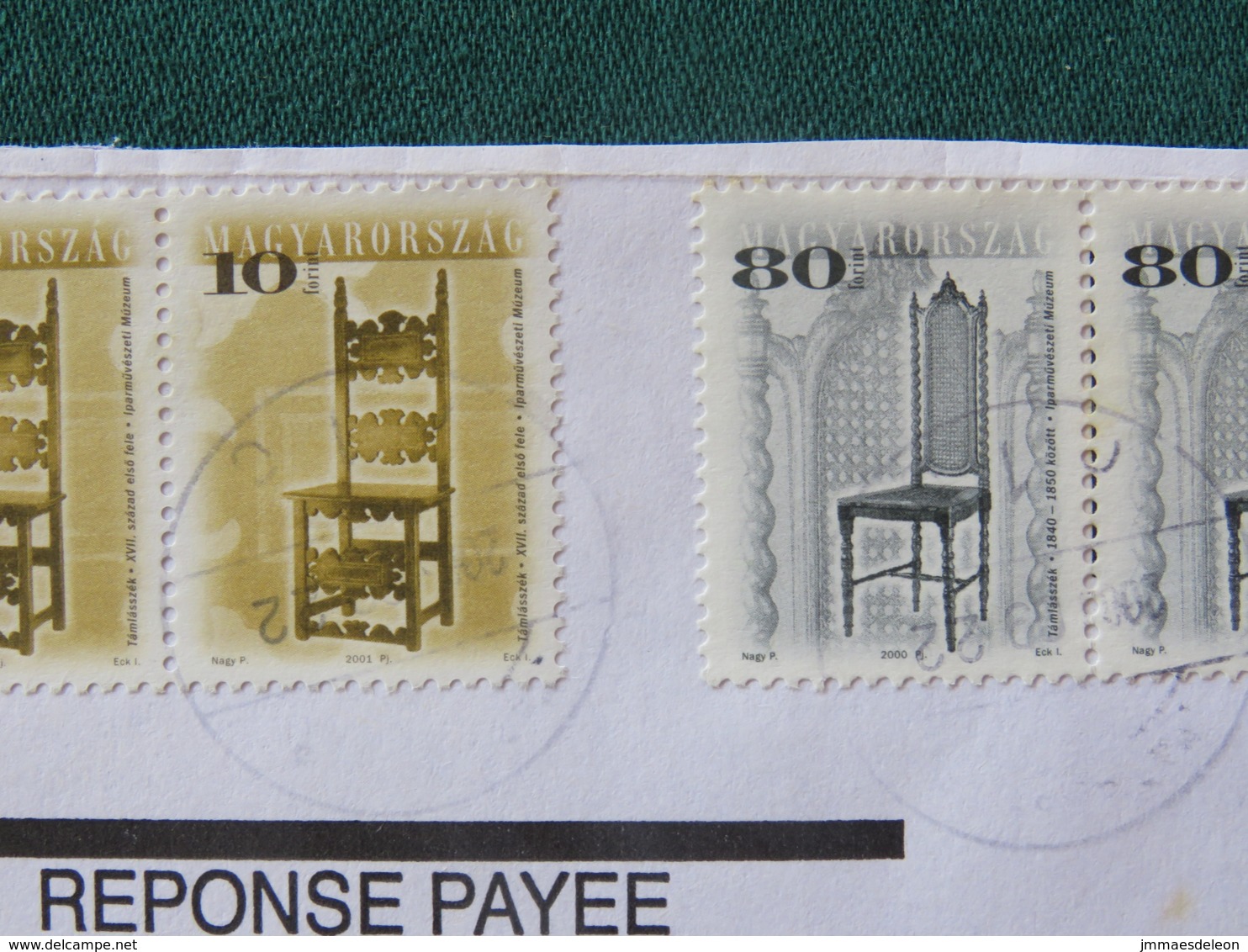 Hungary 2001 Cover To England - Furnitures Chairs - Lettres & Documents