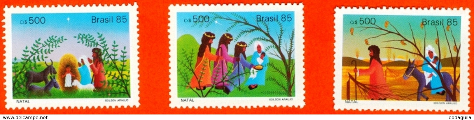 BRAZIL #2034-6     CHRISTMAS   3v - 1985 - Unused Stamps