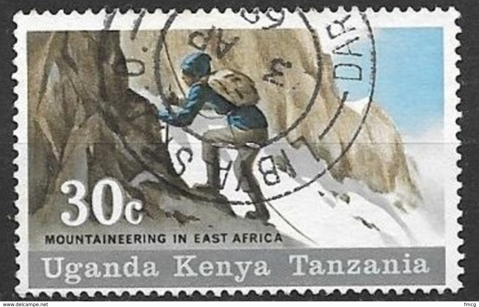 1968 Mountain Climber, 30 Cents, Used - Kenya, Uganda & Tanzania