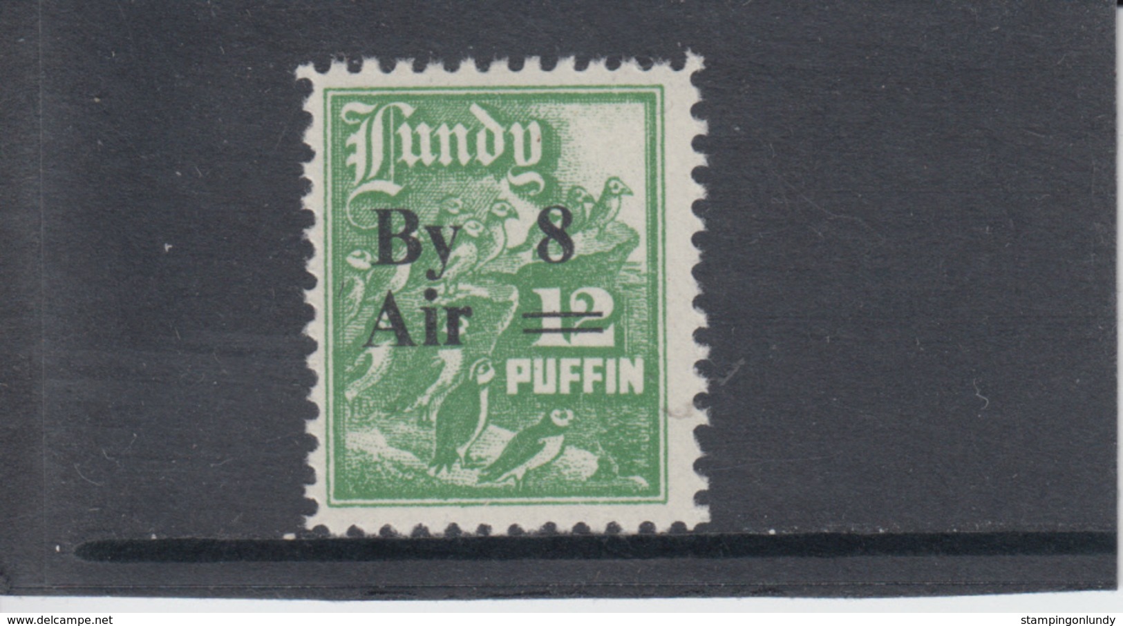 #L25 Great Britain Lundy Puffin Stamp 1953 By Air + 8p On 12p Over Print #78A. FREE UK P+P !SALE HALF PRICE! - Local Issues