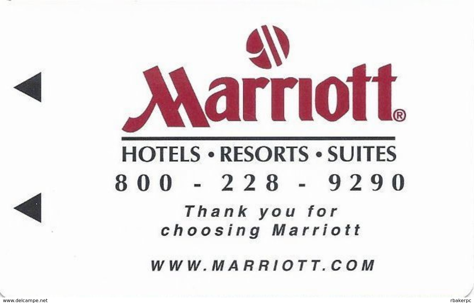 Marriott Hotel Room Key Card - Hotel Keycards