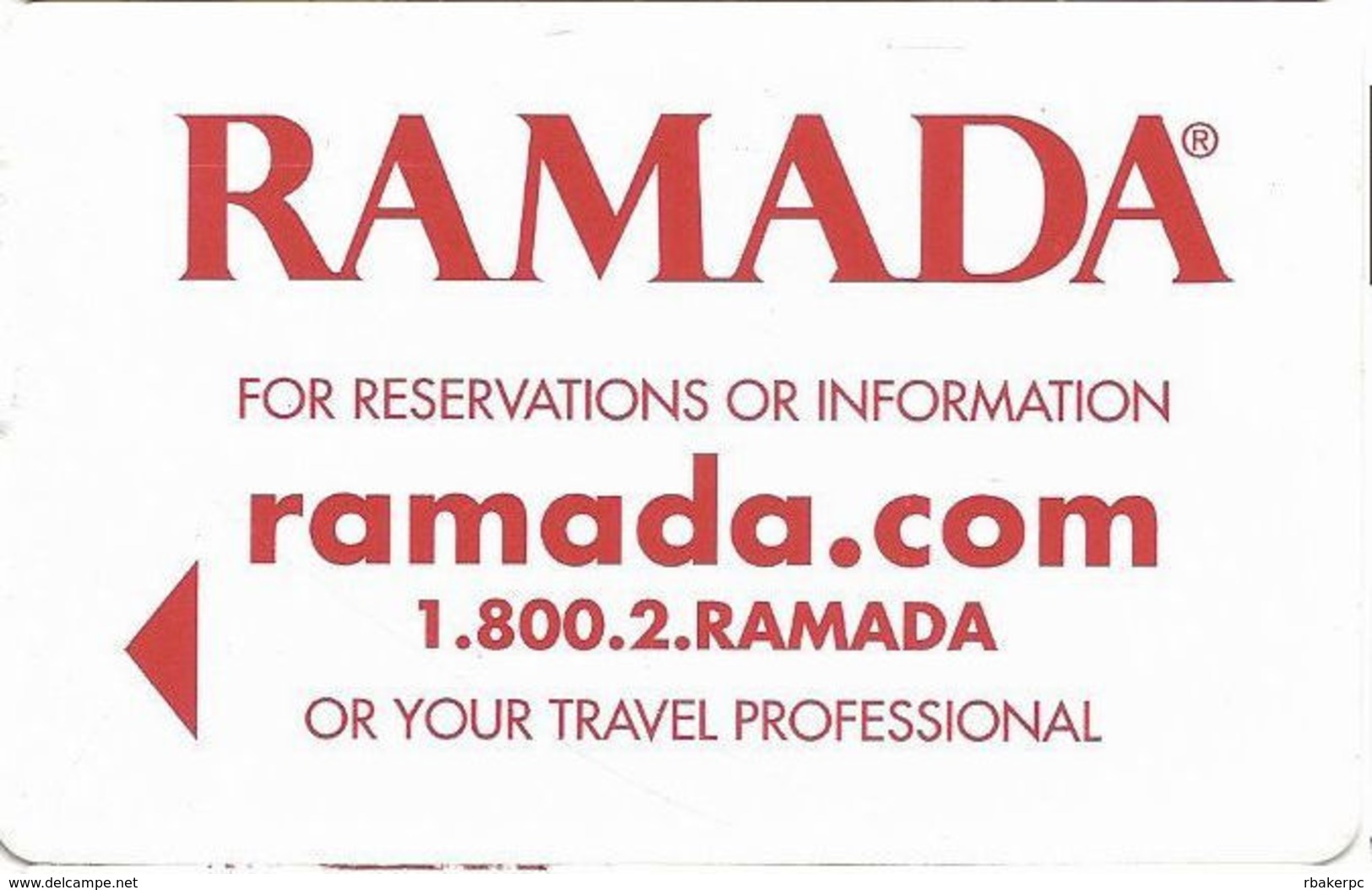 Ramada Hotel Room Key Card - Hotel Keycards