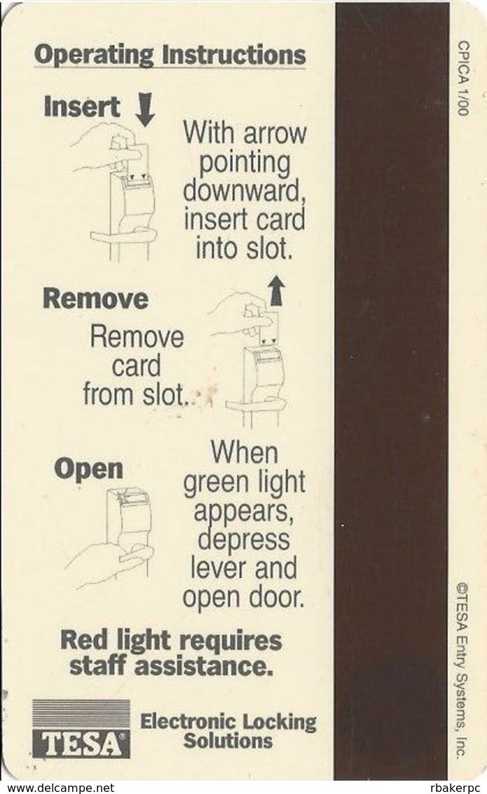 Ramada Hotel Room Key Card - 1/00 Manufacturer Mark On Reverse - Hotel Keycards