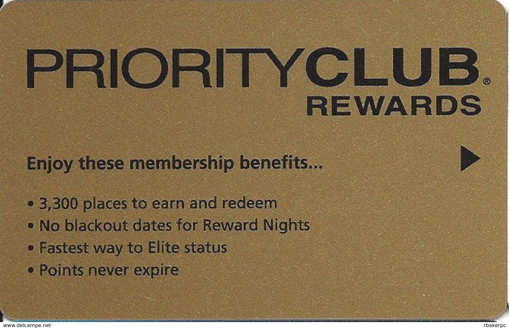 Priority Club Rewards Hotel Room Key Card - Hotel Keycards