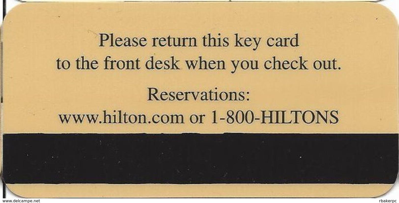 Hilton Narrow Hotel Room Key Card - Hotel Keycards