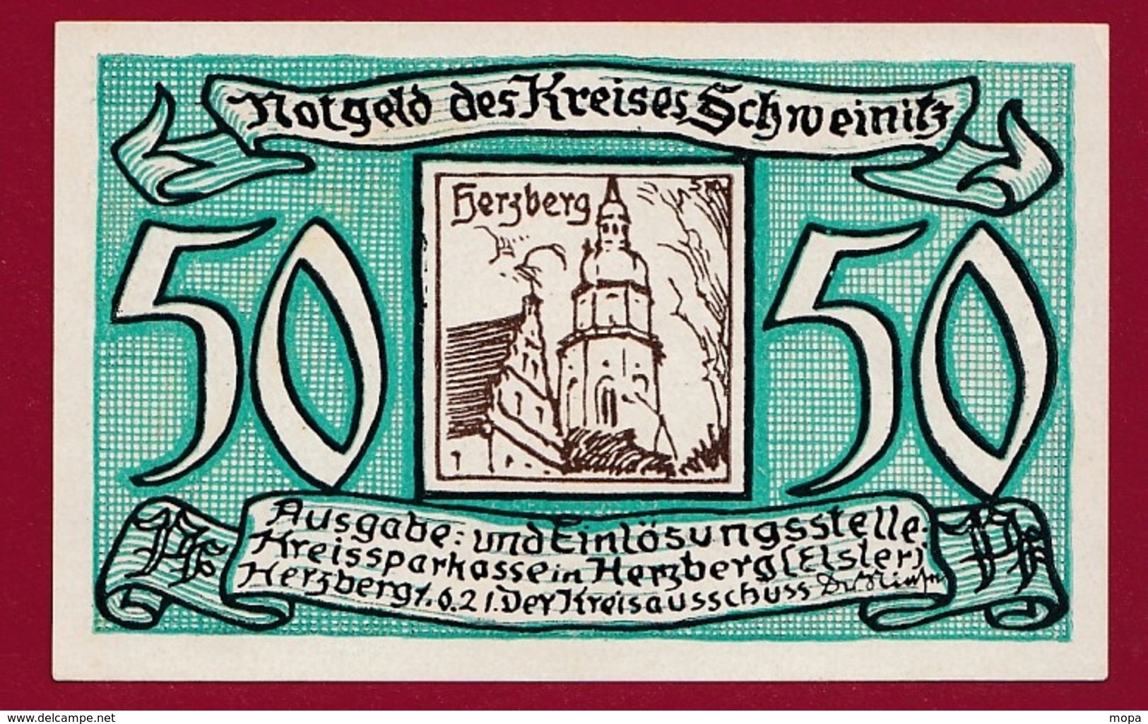 Allemagne 1 Notgeld 50 Pfenning Stadt Schweinitz ( RARE) Dans L'état Lot N °4340 - Collections