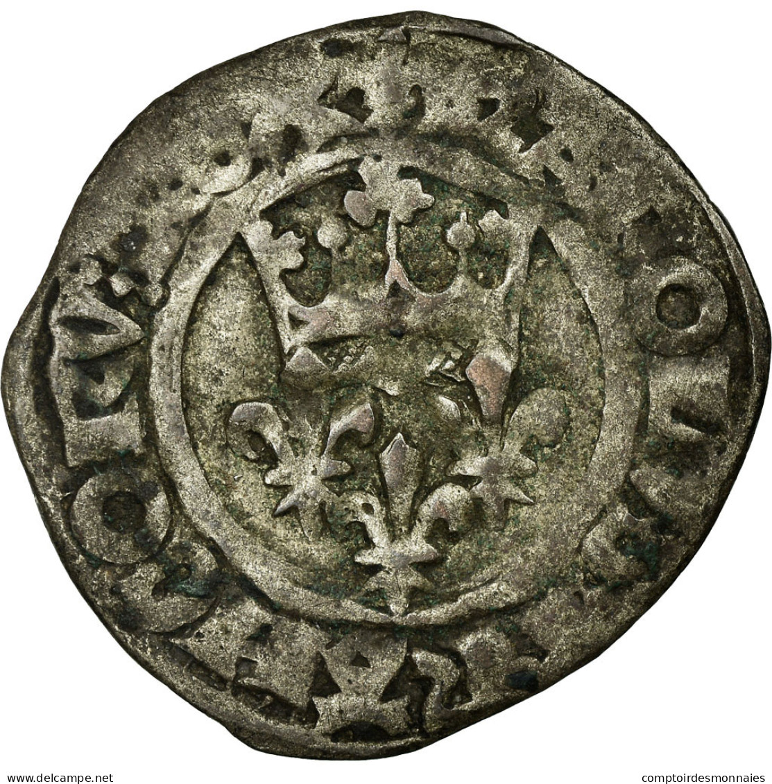 Monnaie, France, Charles VI, Florette, Paris, TB+, Billon, Duplessy:387A - 1380-1422 Charles VI Le Fol