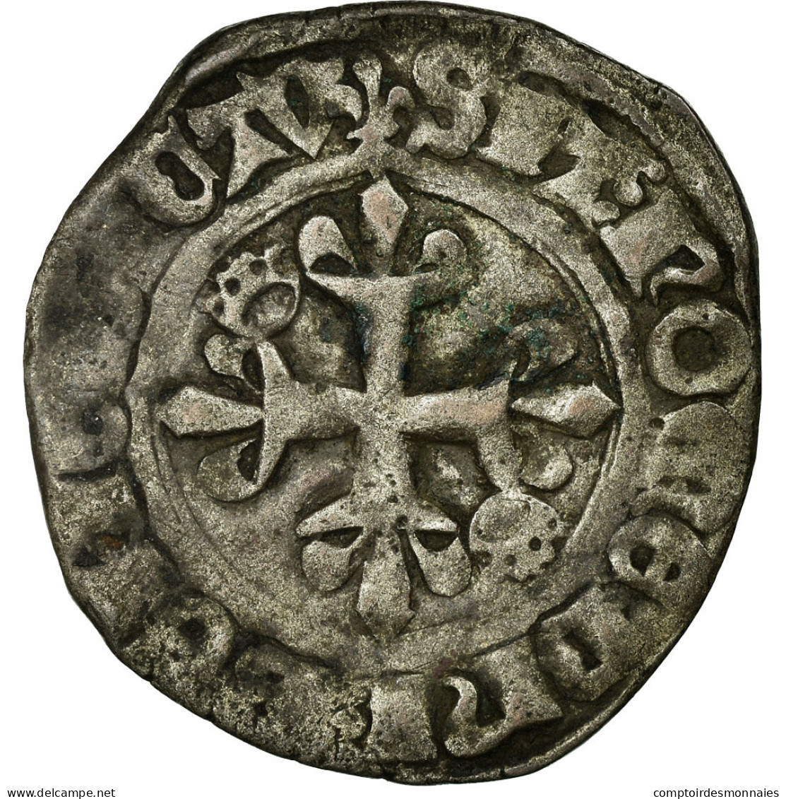 Monnaie, France, Charles VI, Florette, Paris, TB+, Billon, Duplessy:387A - 1380-1422 Charles VI Le Fol