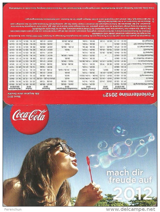 COCA-COLA * SOFT DRINK * WOMAN * GIRL * CALENDAR * Coca-Cola 2012 * Germany - Tamaño Pequeño : 2001-...