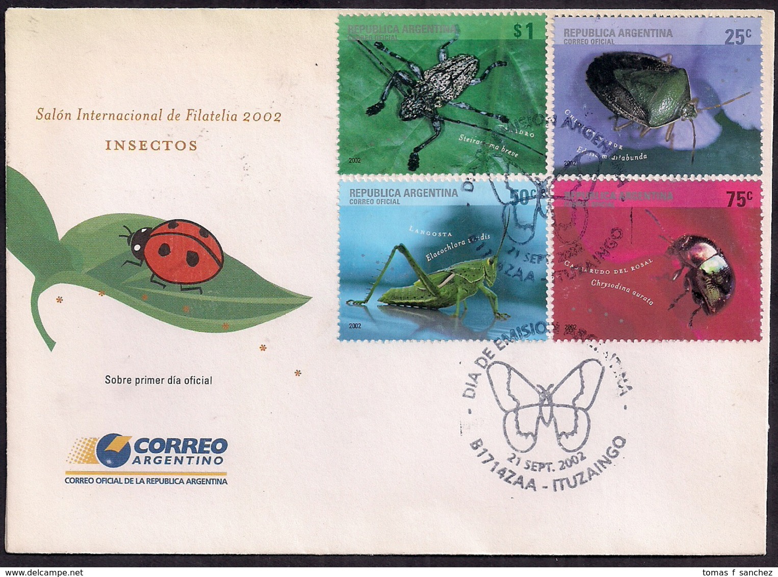 Argentina - 2002 - FDC - Insectes - Autres & Non Classés