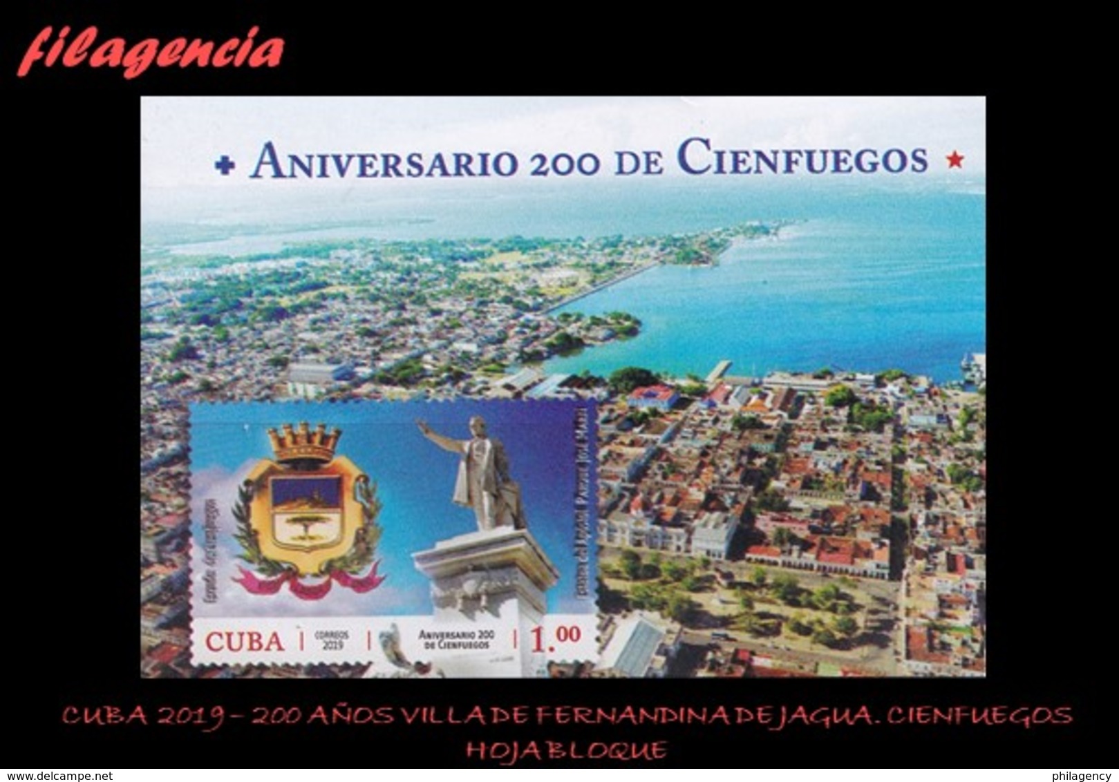 CUBA MINT. 2019-13 BICENTENARIO DE LA CIUDAD DE CIENFUEGOS. HOJA BLOQUE - Ongebruikt