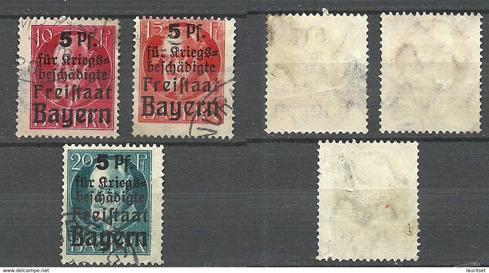 Deutsches Reich Bayern 1919 Michel 171 - 173, O READ! - Used