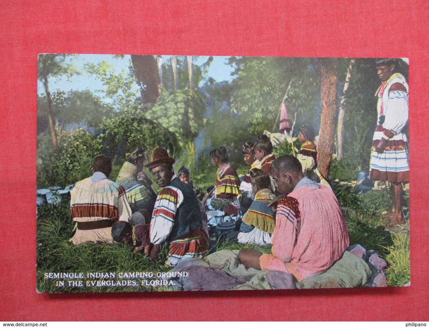 Seminole Indian Camping Ground In The Everglades Florida  Ref 3489 - Native Americans